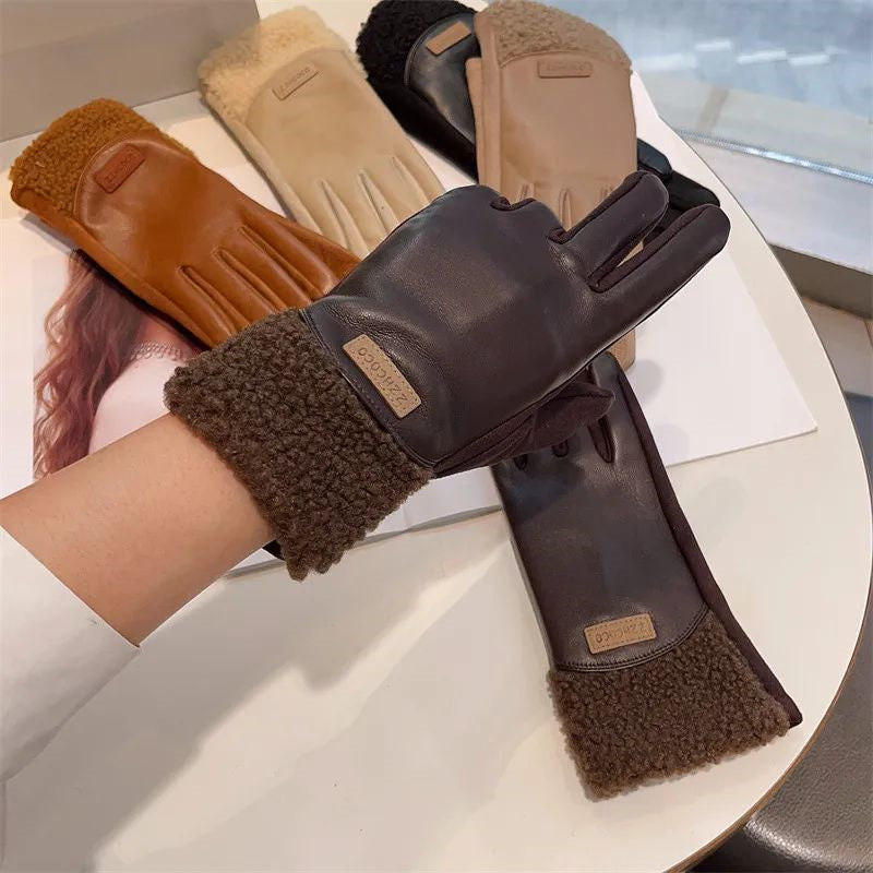 AURA LANE | GUANTES DE CUERO & PELO MUJER