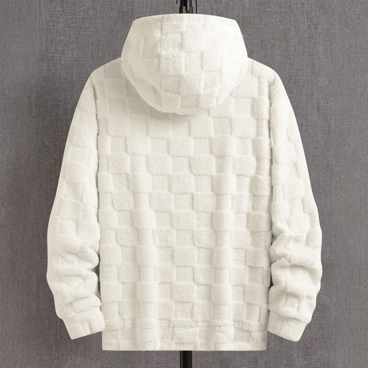 AURA LANE | SUDADERA CON CAPUCHA LANA A CUADROS HOMBRE