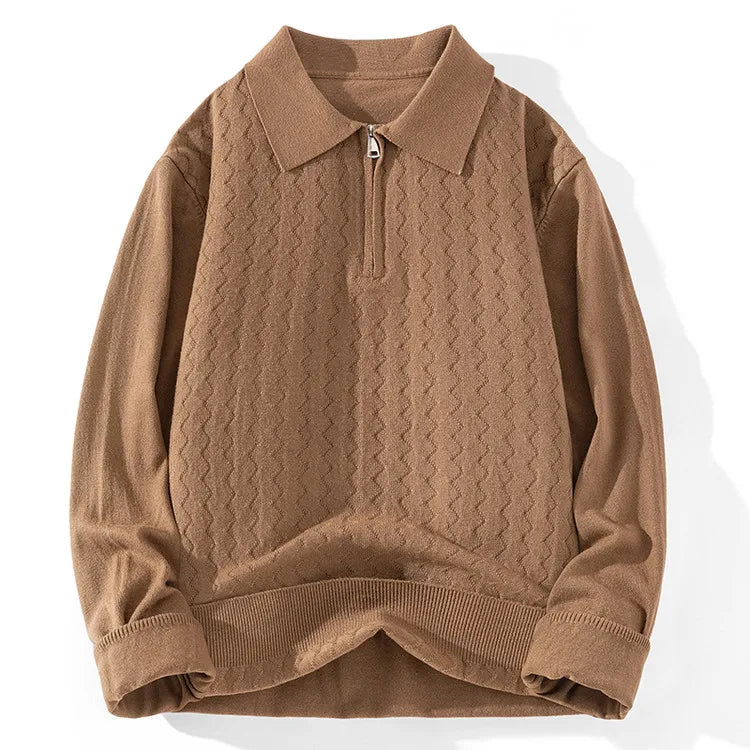 AURA LANE | SUÉTER TIPO POLO CON CREMALLERA