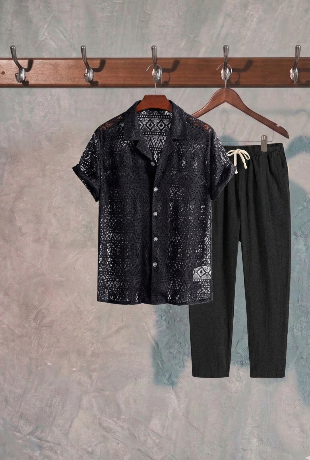 AURA LANE | CONJUNTO EDICIÓN MILANO - CAMISA MANGA CORTA & PANTALON LARGO