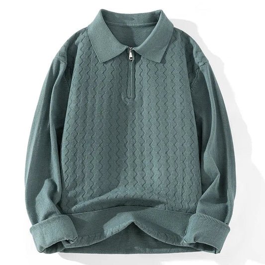 AURA LANE | SUÉTER TIPO POLO CON CREMALLERA