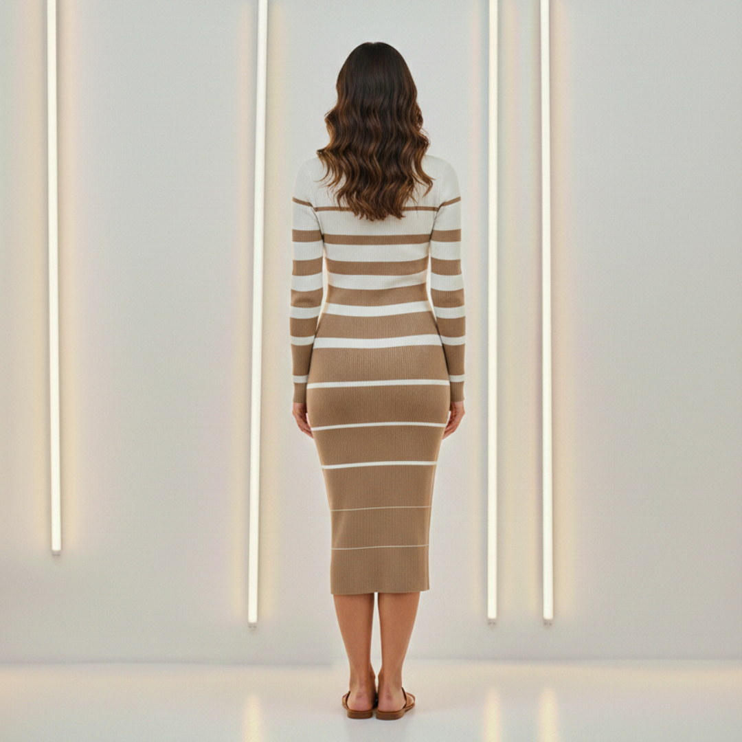 AURA LANE | VESTIDO RAYAS MUJER AJUSTADO