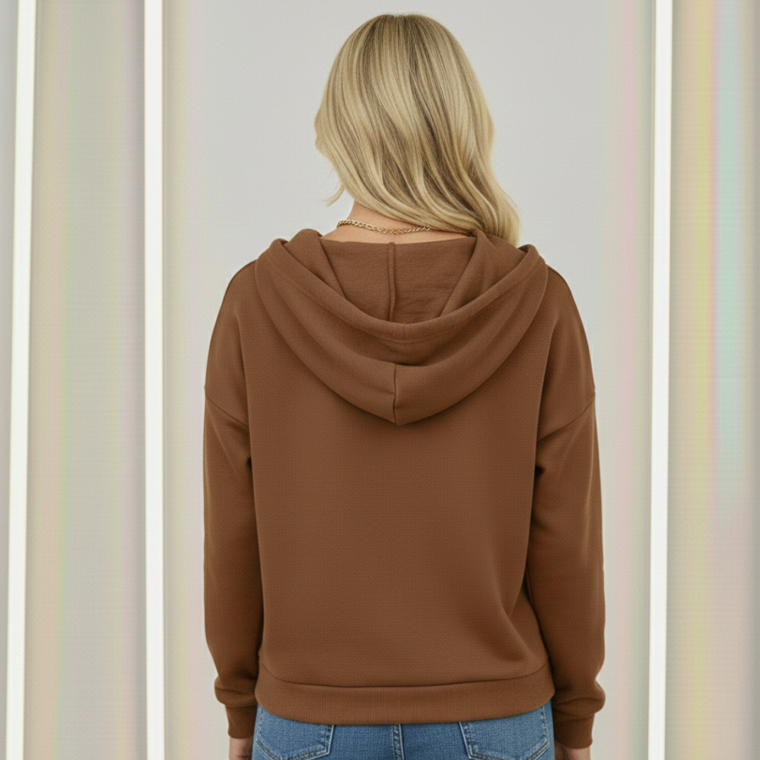 AURA LANE | SUDADERA CON CAPUCHA Y CUELLO PICUDO