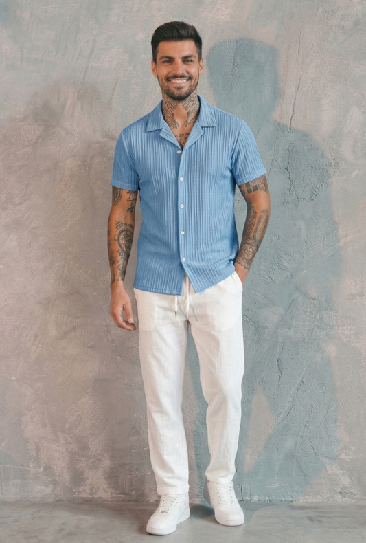 AURA LANE | CONJUNTO DE DOS PIEZAS DE PRIMAVERA CAMISA + PANTALÓN HOMBRE