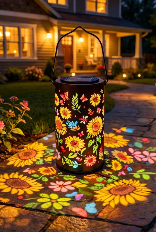 AURA LANE | LINTERNA SOLAR JARDIN CON GIRASOL COLORIDO & BRILLANTE