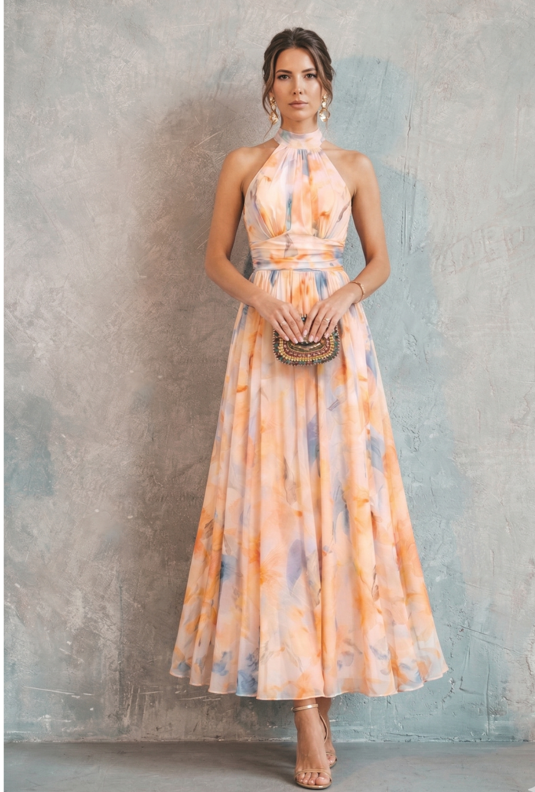 AURA LANE | VESTIDO HALTER ACUARELA
