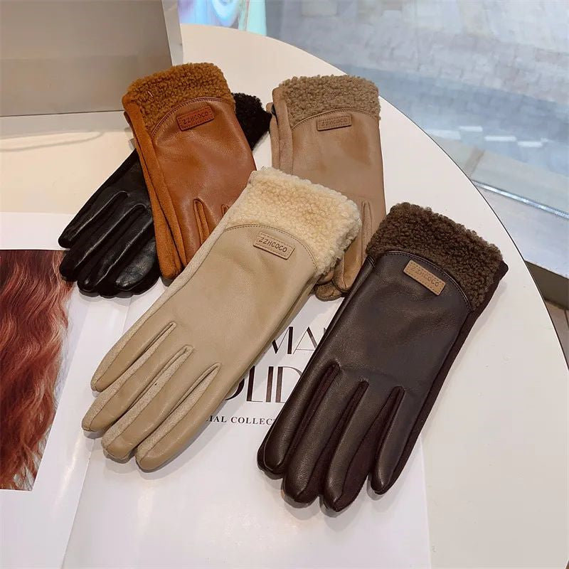 AURA LANE | GUANTES DE CUERO & PELO MUJER