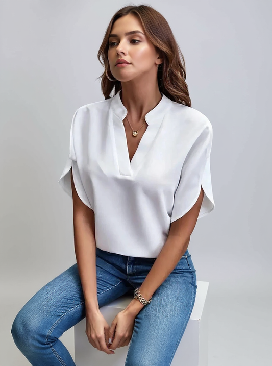 AURA LANE | BLUSA ELEGEANTE ESCOTE DE PICO