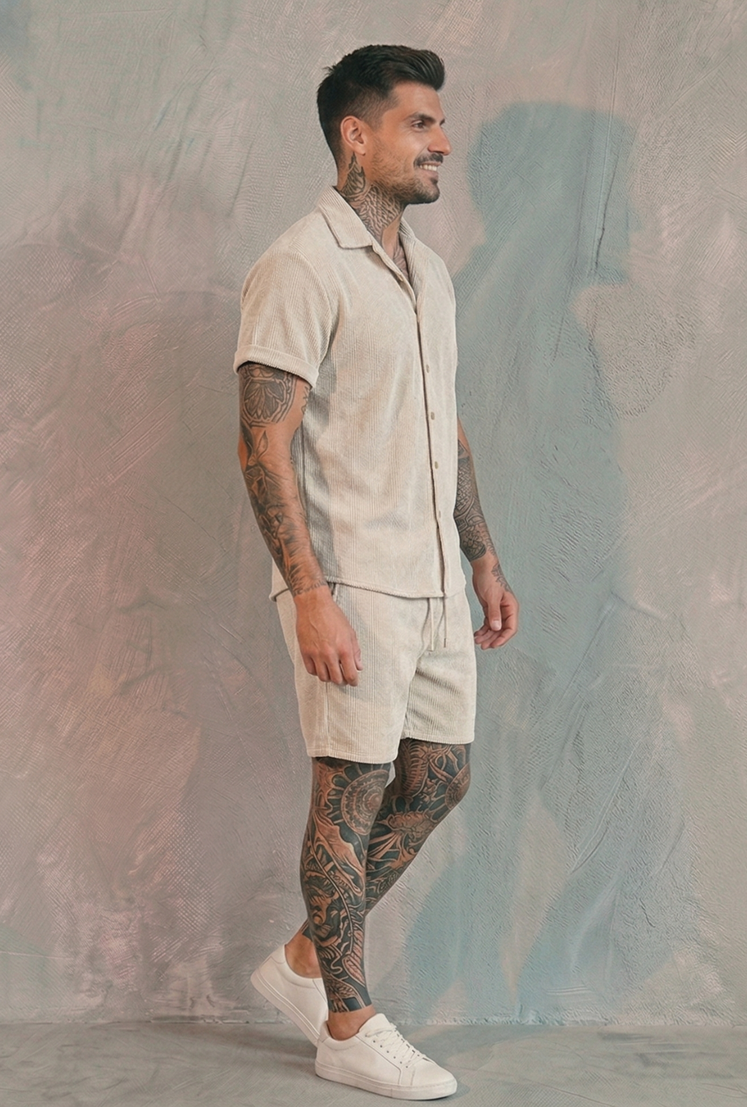 AURA LANE | CONJUNTO HOMBRE EDICIÓN BALI - CAMISA MANGA CORTA & PANTALON CORTO