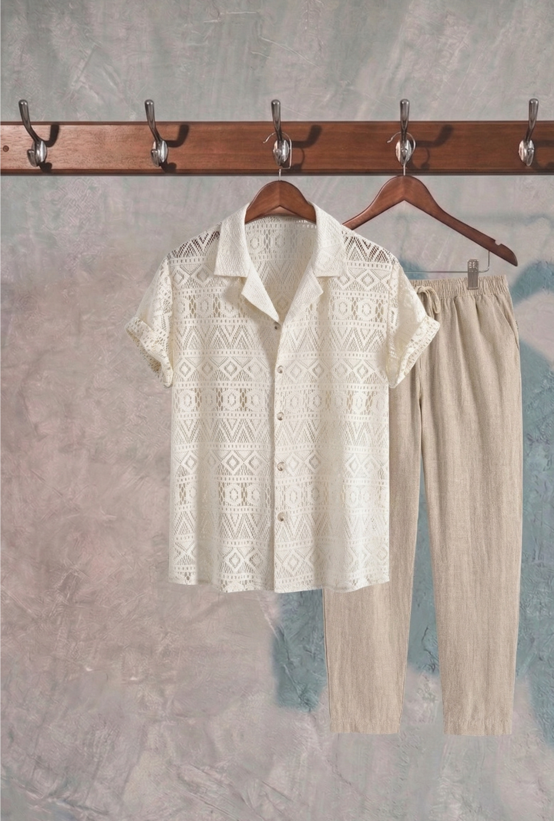 AURA LANE | CONJUNTO EDICIÓN MILANO - CAMISA MANGA CORTA & PANTALON LARGO