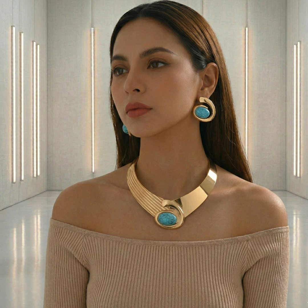 AURA LANE JOYERÍA | CONJUNTO DE COLLAR Y PENDIENTES MUJER