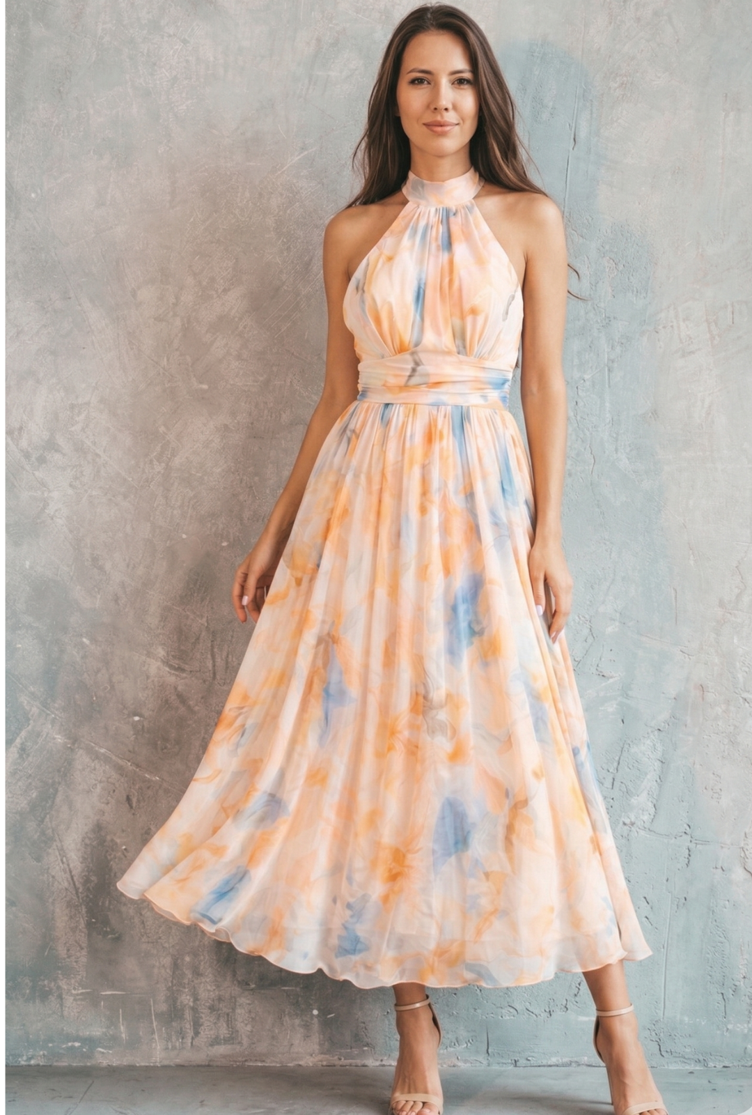 AURA LANE | VESTIDO HALTER ACUARELA