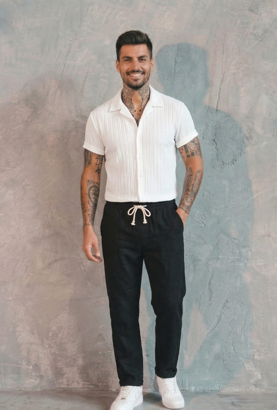 AURA LANE | CONJUNTO DE DOS PIEZAS DE PRIMAVERA CAMISA + PANTALÓN HOMBRE
