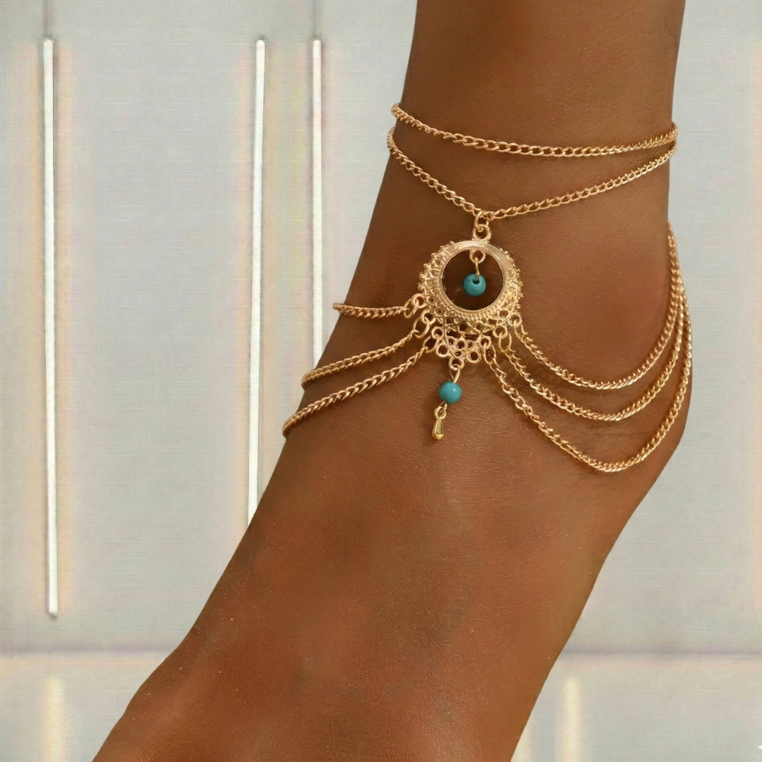 AURA LANE JOYERÍA | TOBILLERA CON VARIAS CADENAS