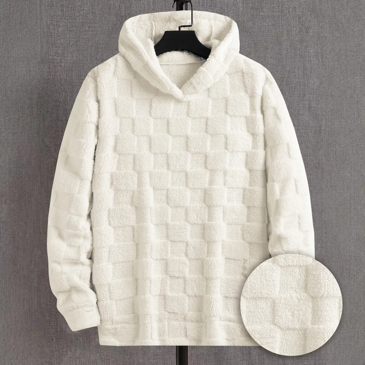 AURA LANE | SUDADERA CON CAPUCHA LANA A CUADROS HOMBRE