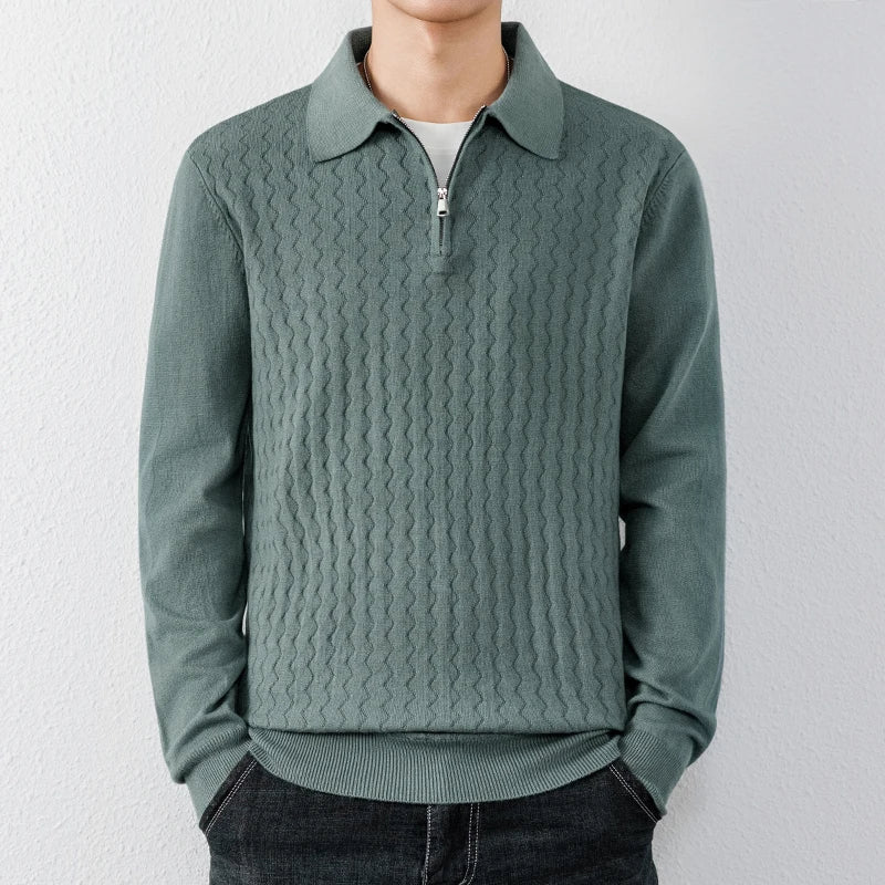 AURA LANE | SUÉTER TIPO POLO CON CREMALLERA