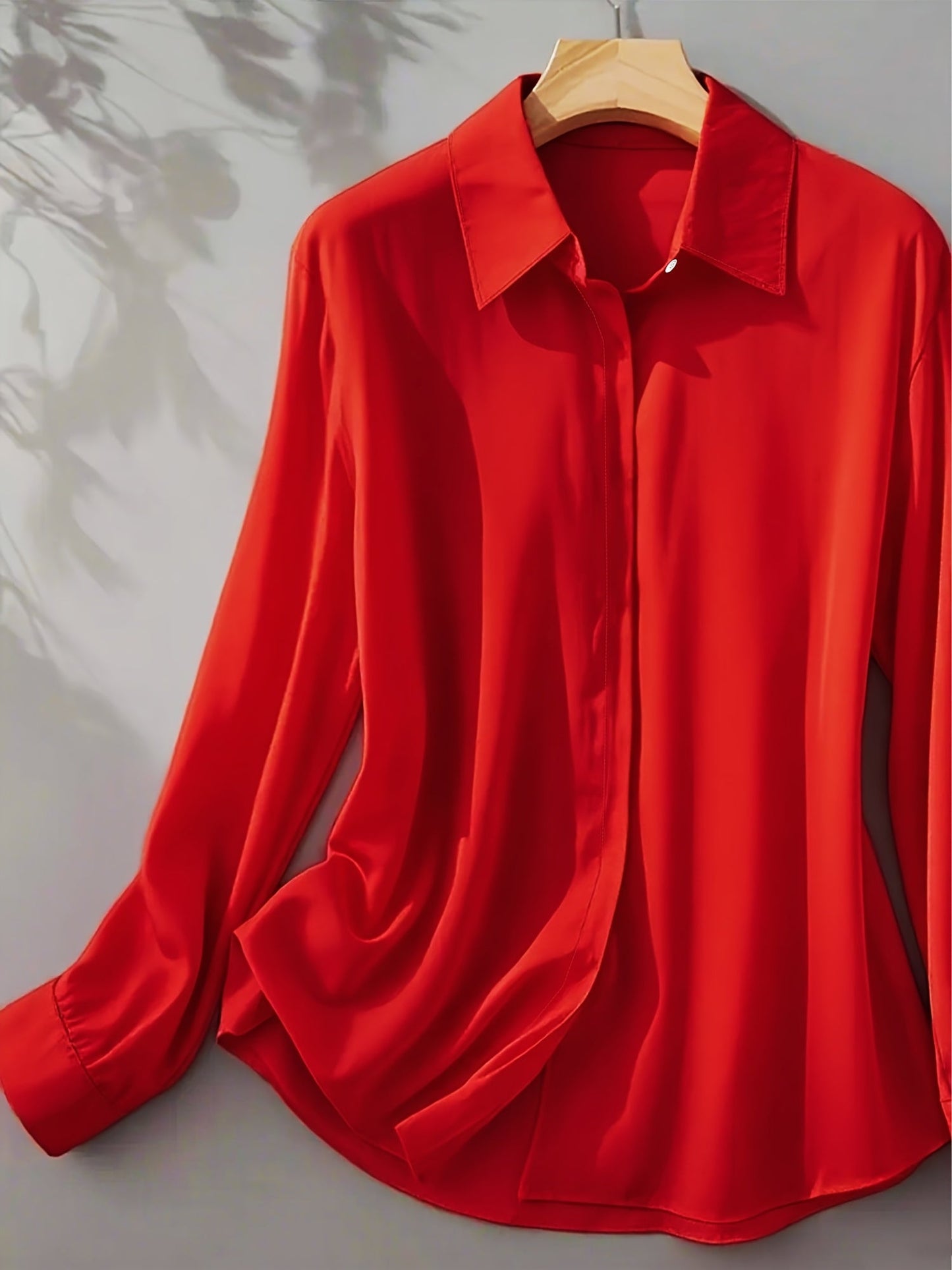 AURA LANE | CAMISA ELEGANTE DE MANGA LARGA CON CUELLO DE BOTONES