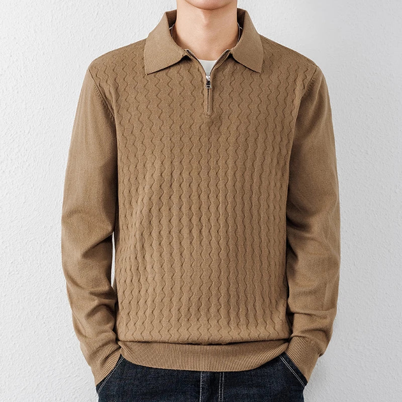 AURA LANE | SUÉTER TIPO POLO CON CREMALLERA