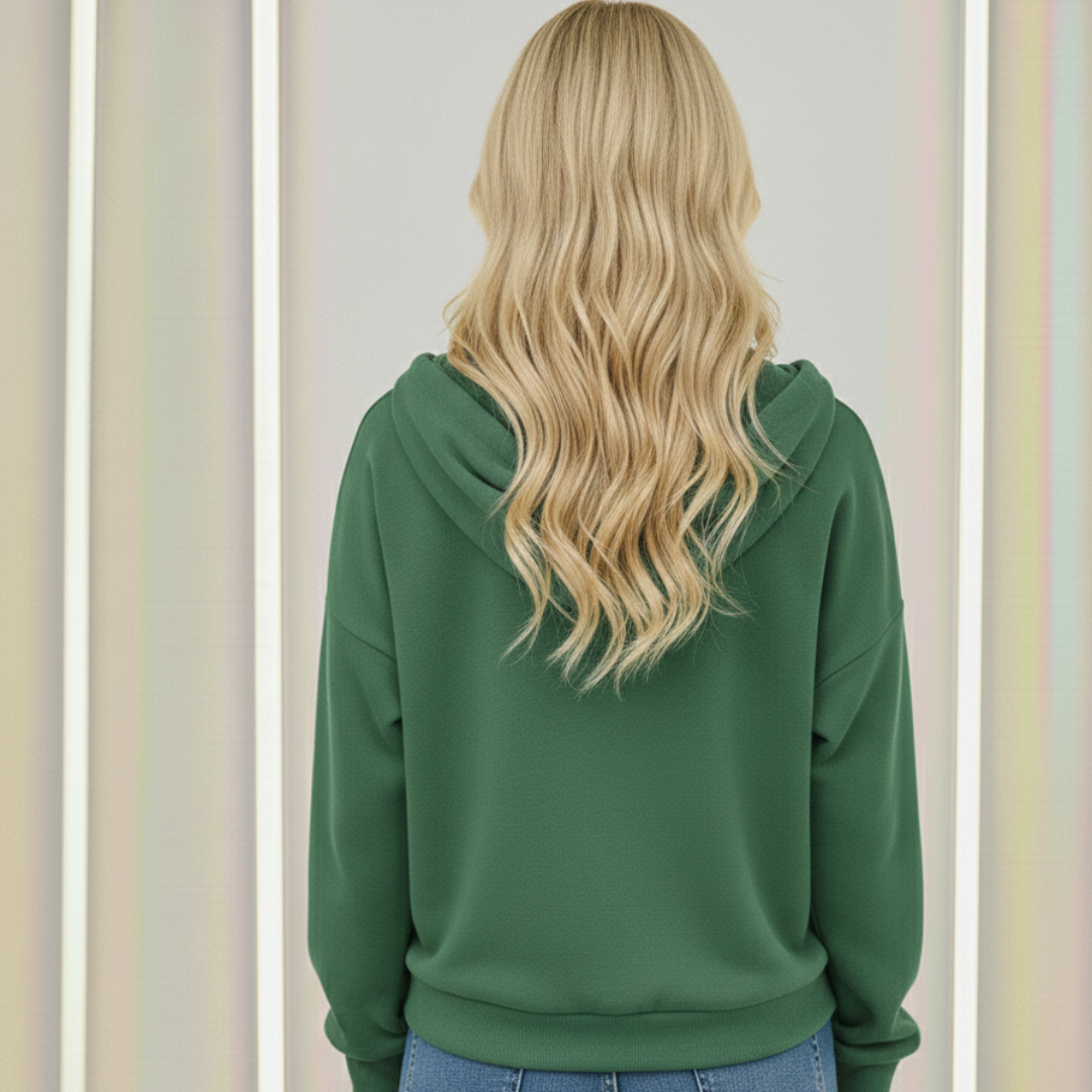 AURA LANE | SUDADERA CON CAPUCHA Y CUELLO PICUDO