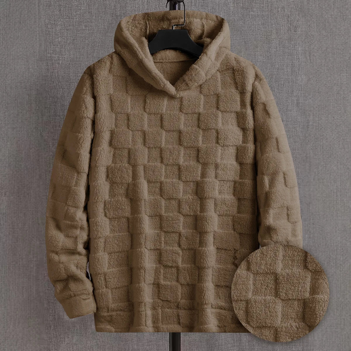 AURA LANE | SUDADERA CON CAPUCHA LANA A CUADROS HOMBRE