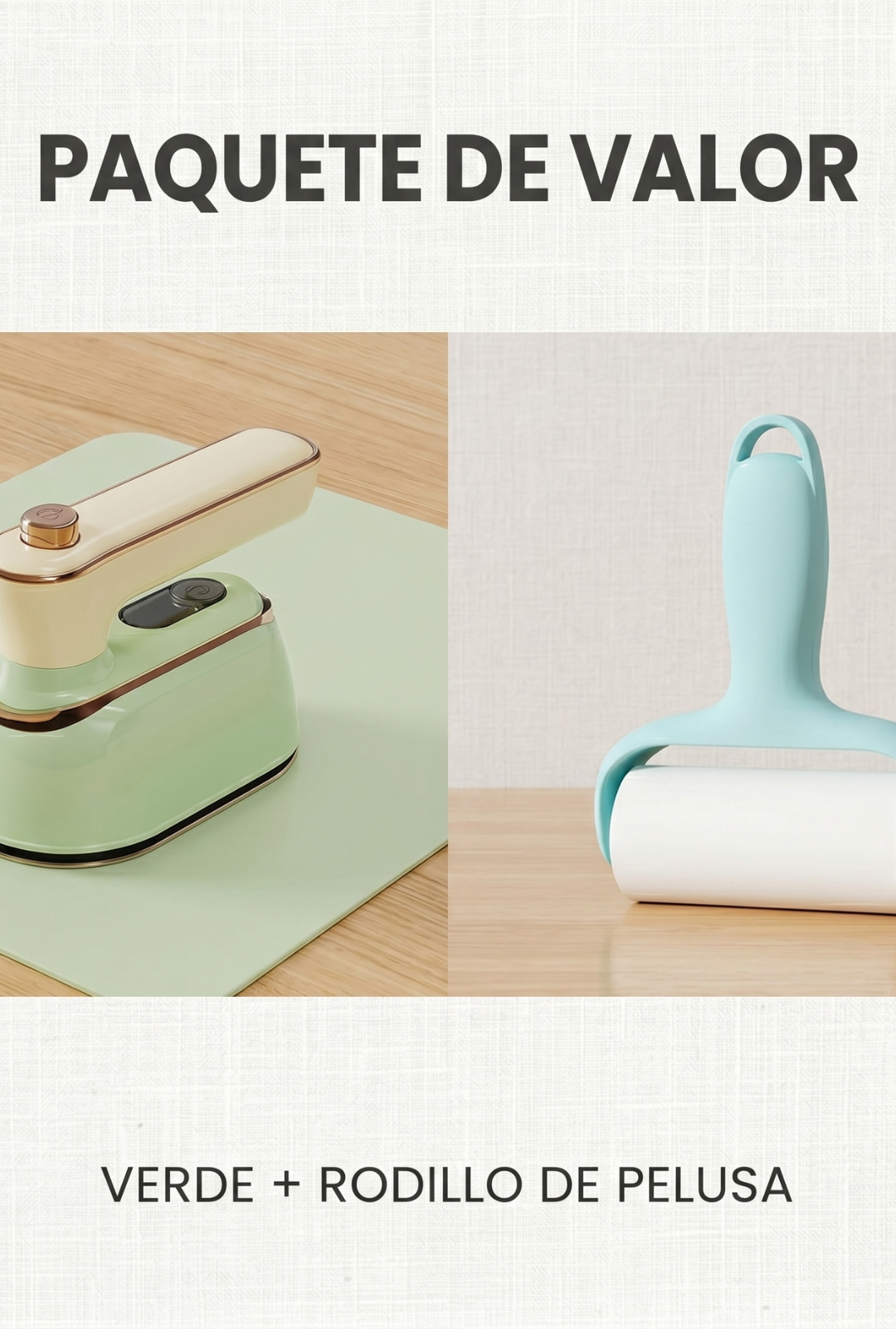 AURA LANE | PLANCHA DE VAPOR PORTÁTIL Y PLEGABLE CON MANGO GIRATORIO DE 180°