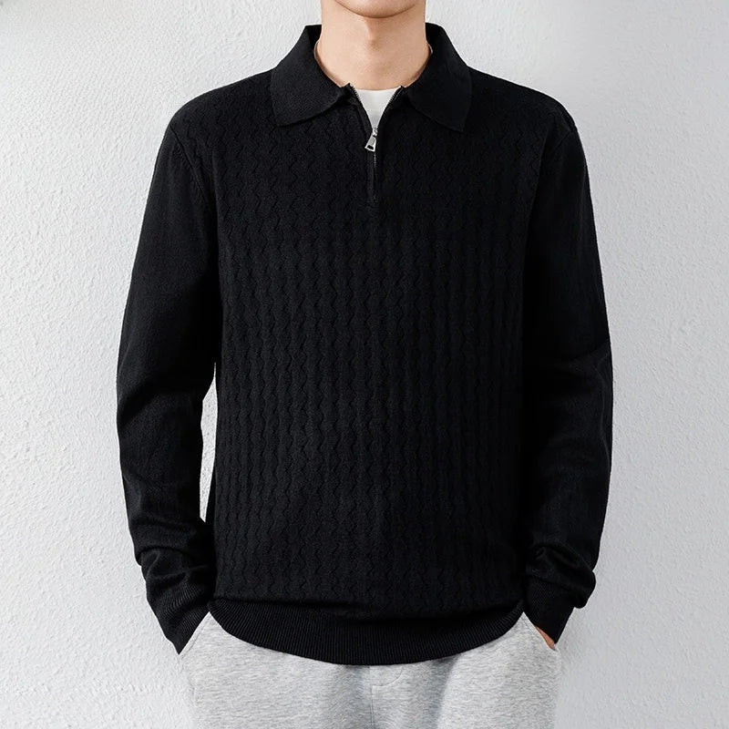 AURA LANE | SUÉTER TIPO POLO CON CREMALLERA