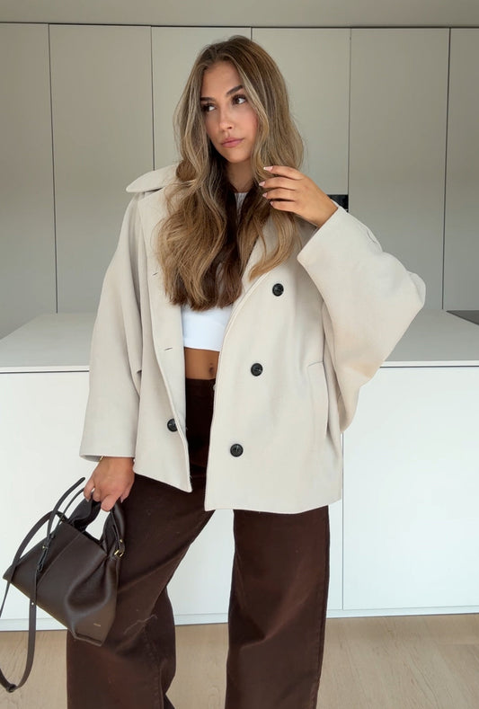 AURA LANE | CHAQUETA DE MUJER ELEGANTE CREMA