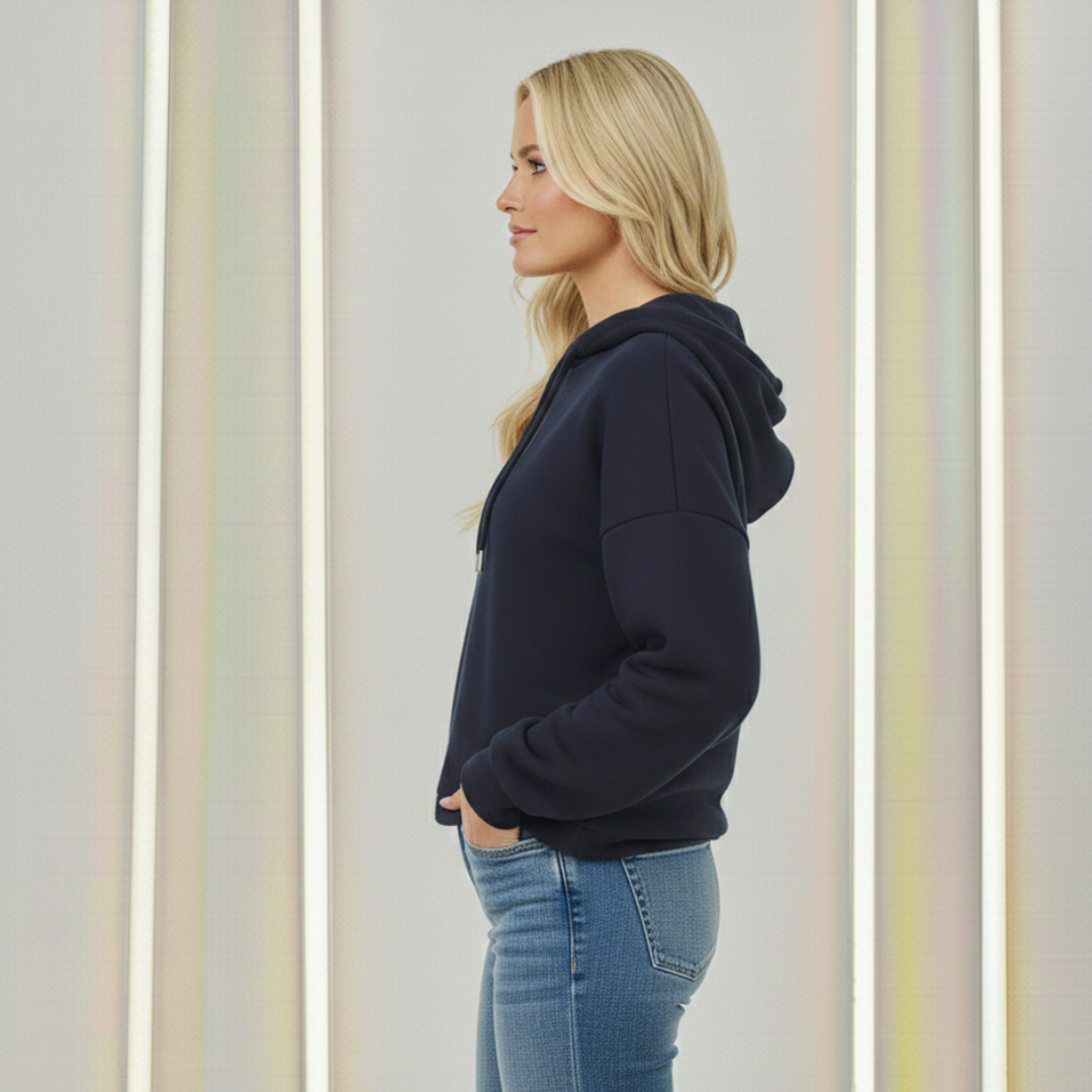 AURA LANE | SUDADERA CON CAPUCHA Y CUELLO PICUDO