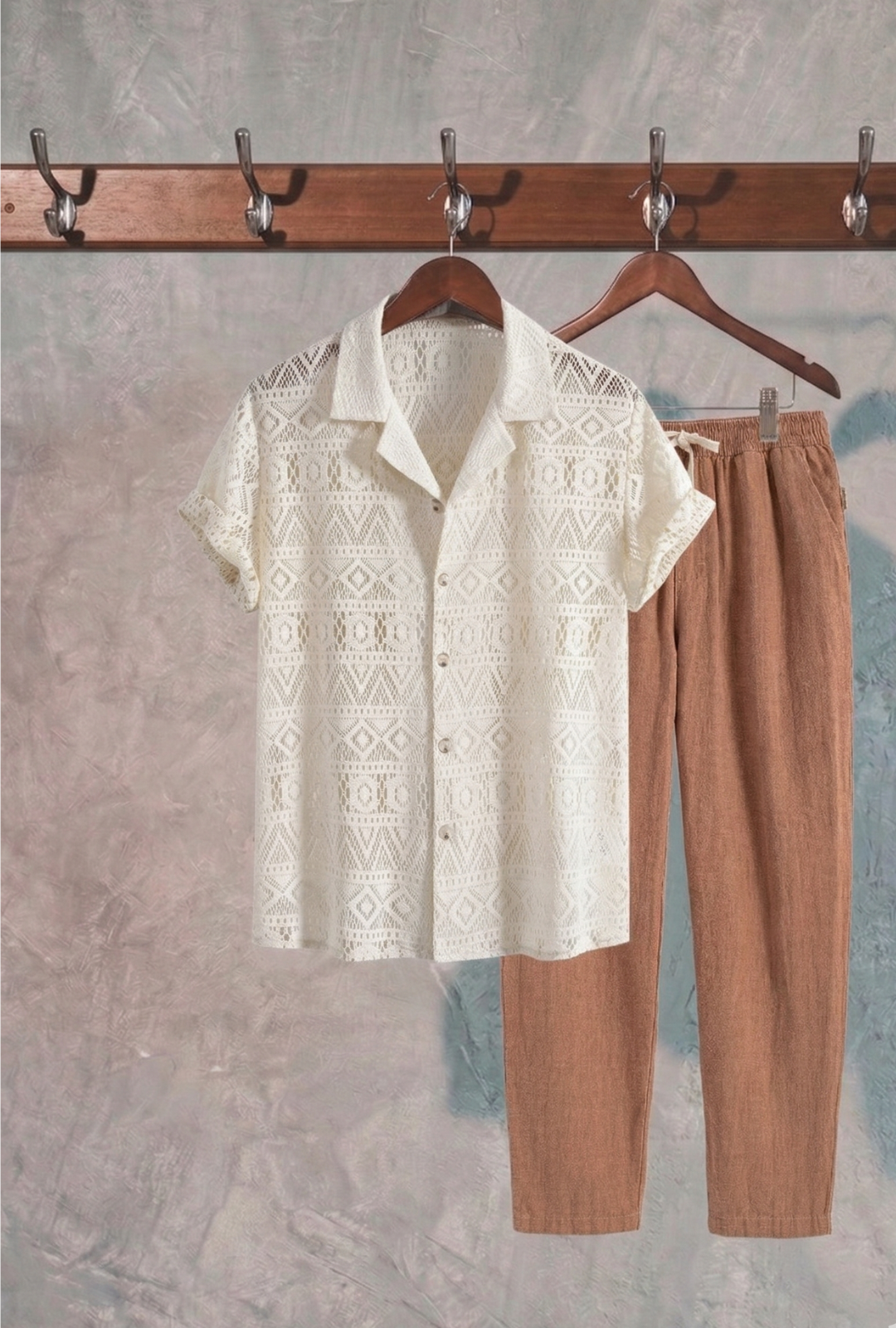 AURA LANE | CONJUNTO EDICIÓN MILANO - CAMISA MANGA CORTA & PANTALON LARGO