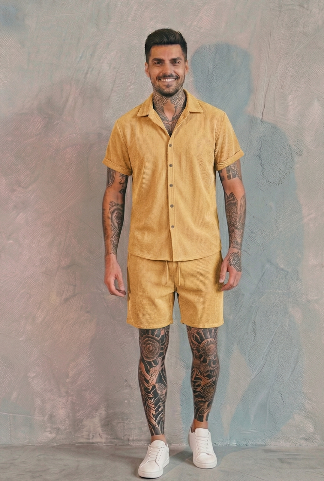 AURA LANE | CONJUNTO HOMBRE EDICIÓN BALI - CAMISA MANGA CORTA & PANTALON CORTO