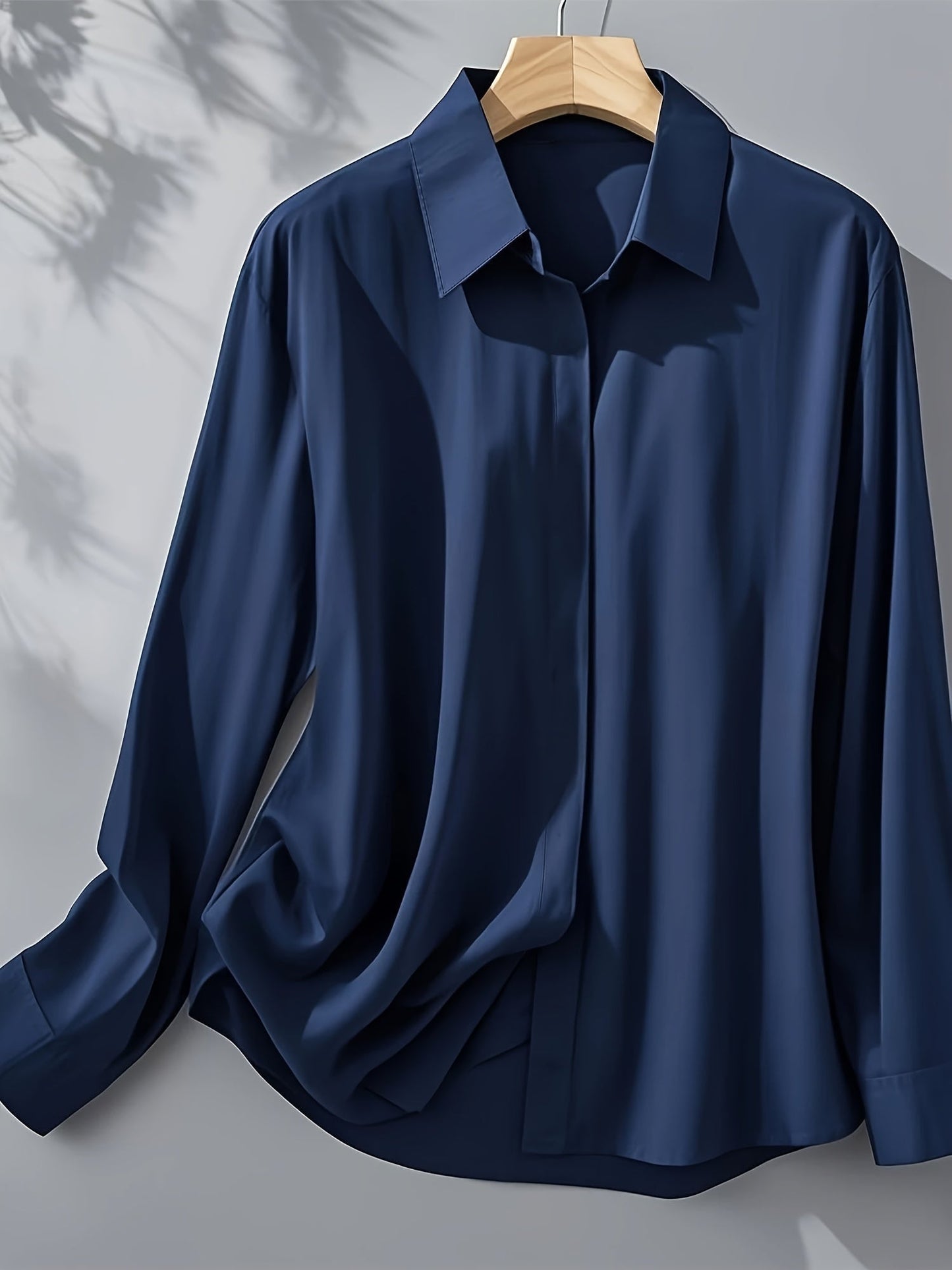 AURA LANE | CAMISA ELEGANTE DE MANGA LARGA CON CUELLO DE BOTONES