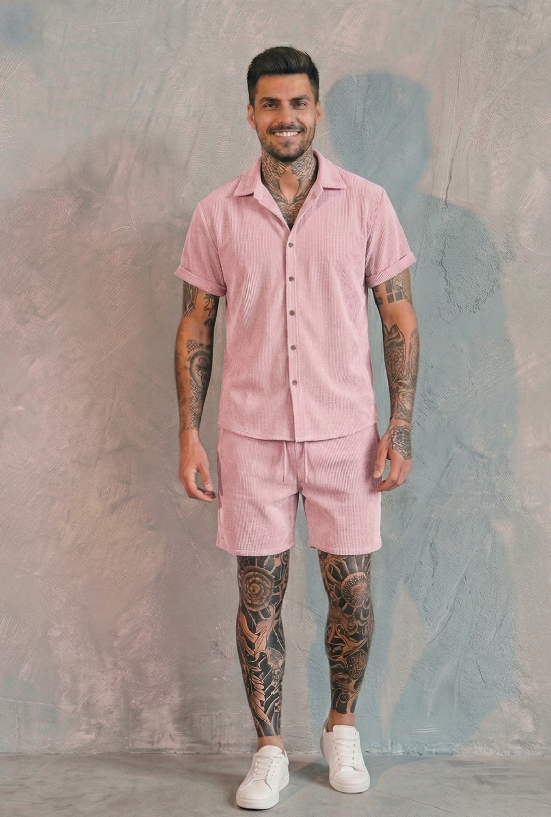 AURA LANE | CONJUNTO HOMBRE EDICIÓN BALI - CAMISA MANGA CORTA & PANTALON CORTO
