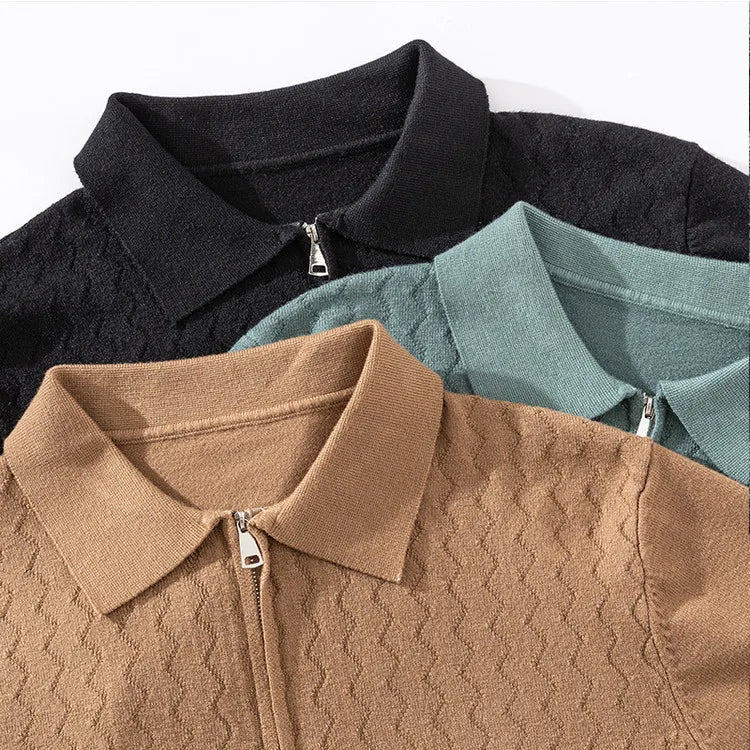 AURA LANE | SUÉTER TIPO POLO CON CREMALLERA