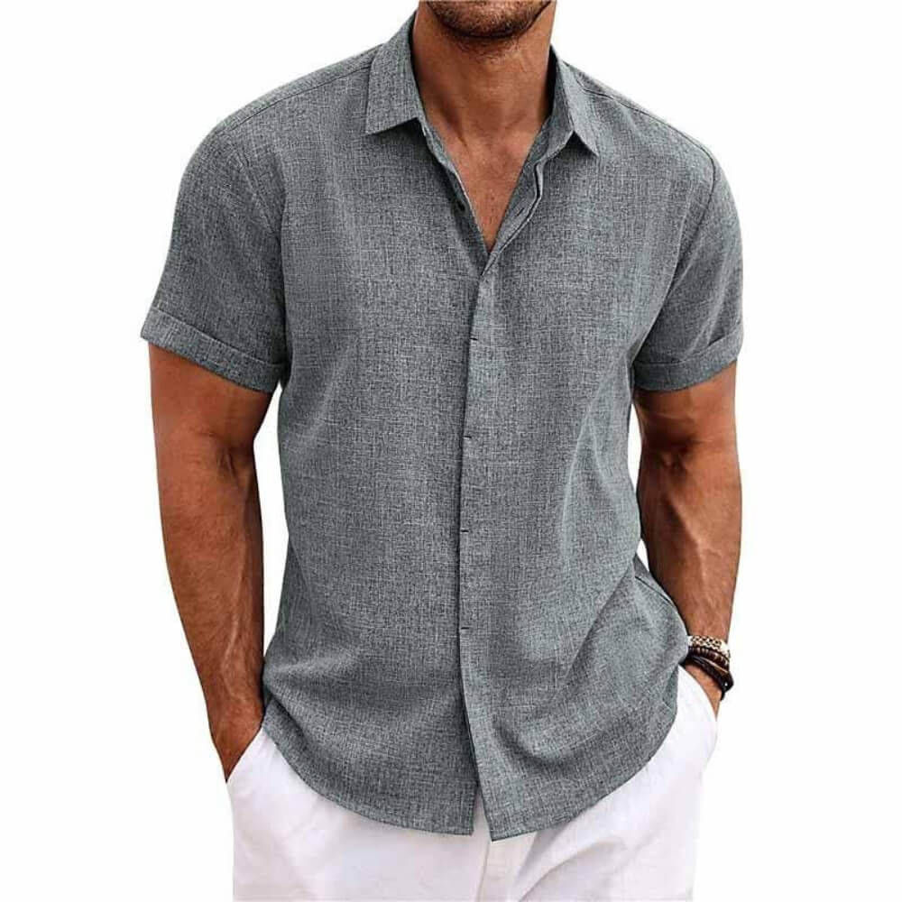 AURA LANE | CAMISA ELEGANTE DE MANGA CORTA HOMBRE