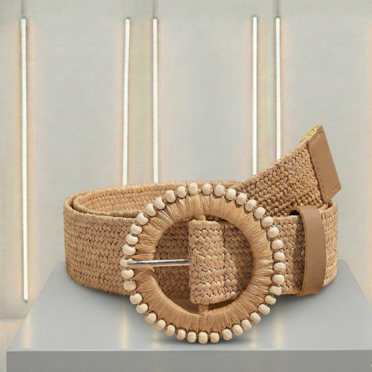 AURA LANE | CINTURÓN DE TEJIDO COLOR DE ARENA