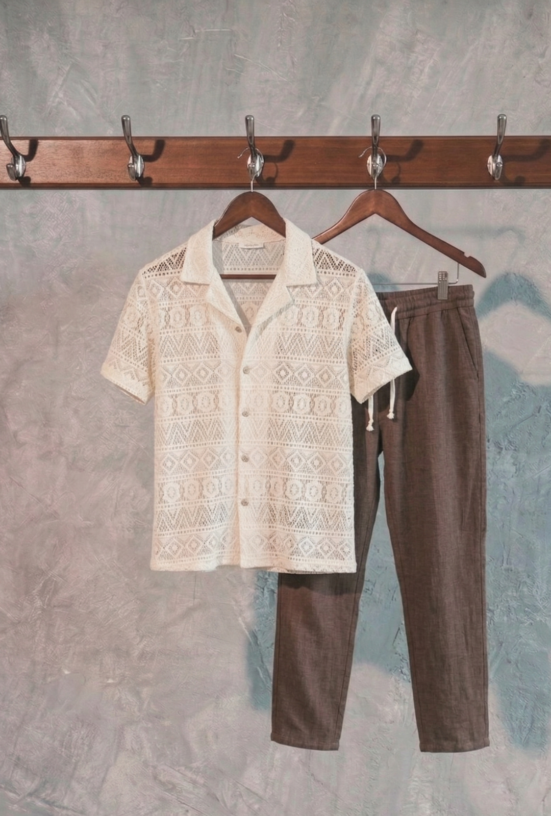 AURA LANE | CONJUNTO EDICIÓN MILANO - CAMISA MANGA CORTA & PANTALON LARGO