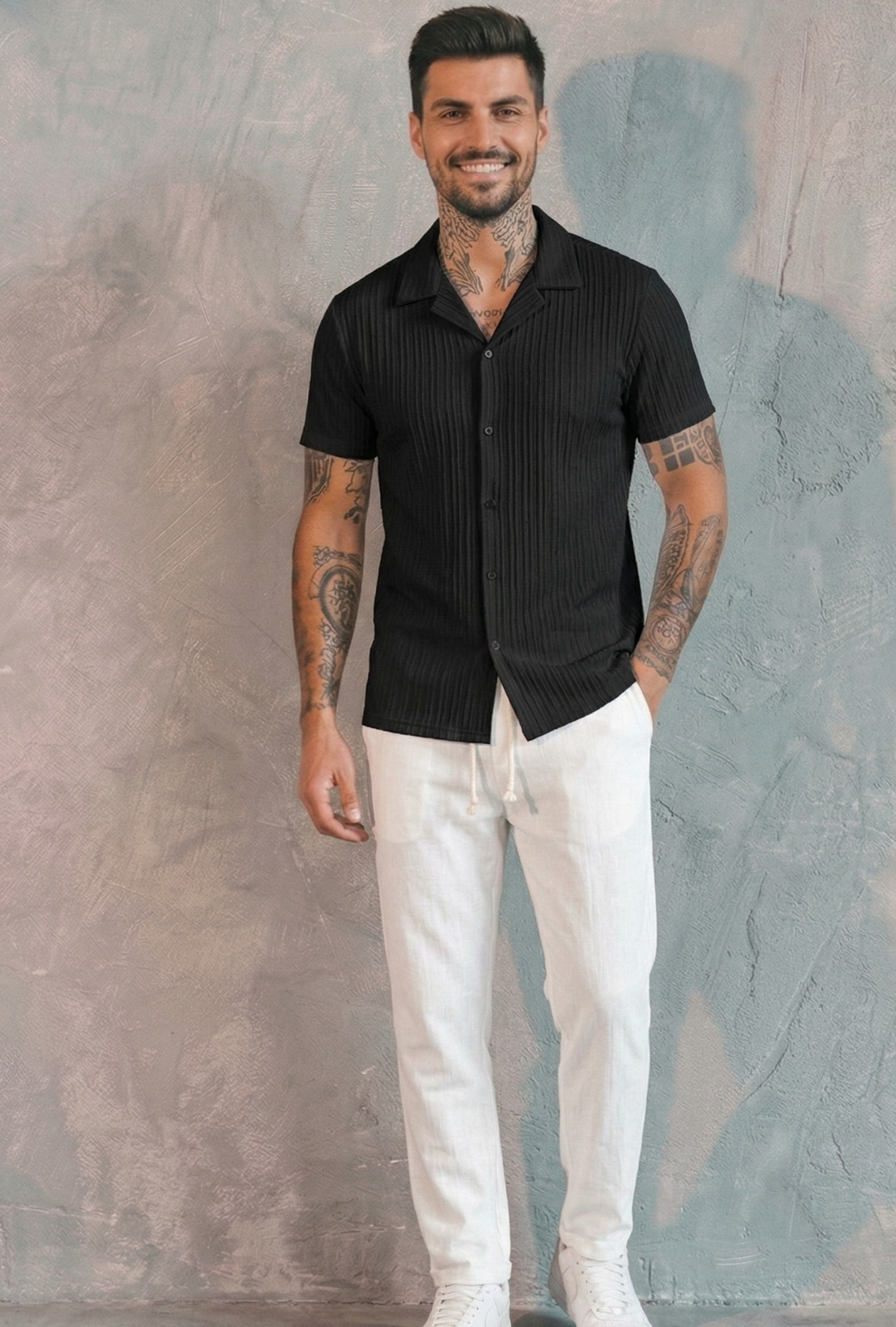 AURA LANE | CONJUNTO DE DOS PIEZAS DE PRIMAVERA CAMISA + PANTALÓN HOMBRE