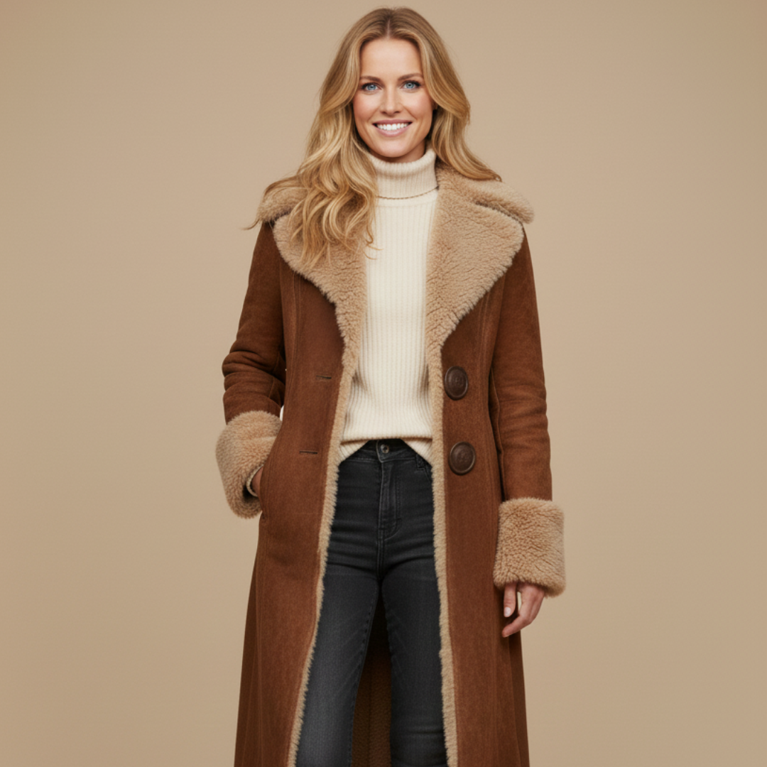 AURA LANE | ABRIGO DE INVIERNO ALARGADA CON PELO EN EL INTERIOR