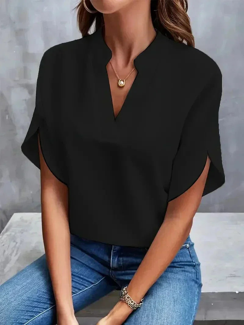 AURA LANE | BLUSA ELEGEANTE ESCOTE DE PICO