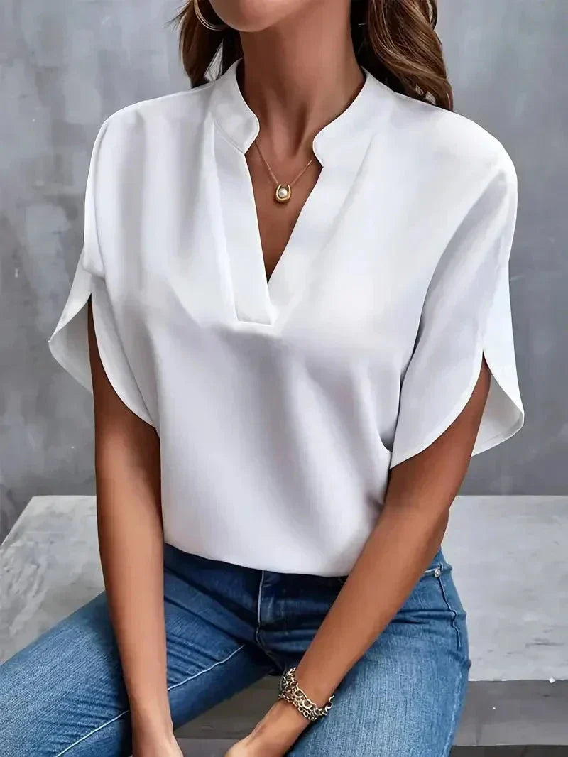 AURA LANE | BLUSA ELEGEANTE ESCOTE DE PICO