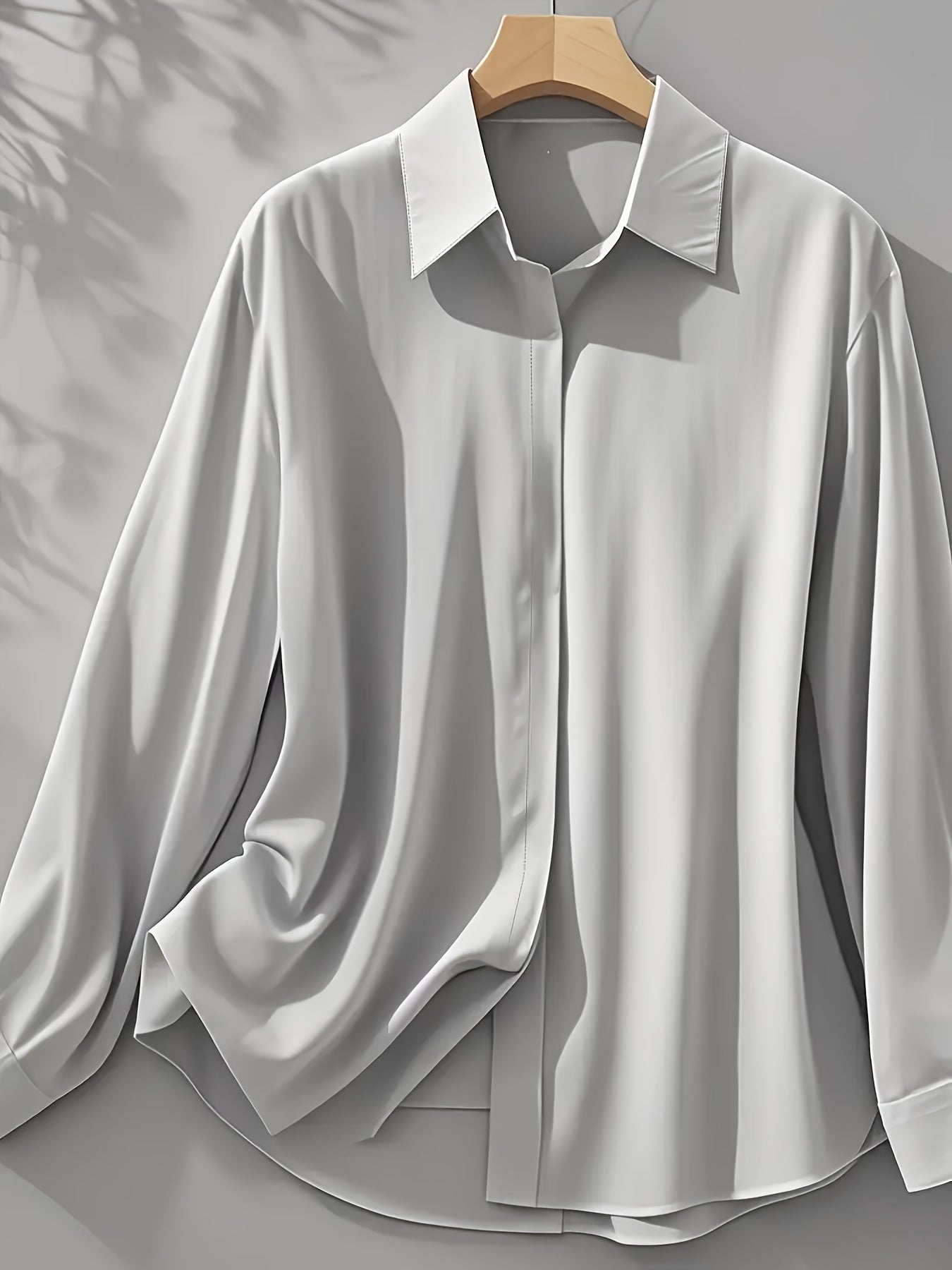 AURA LANE | CAMISA ELEGANTE DE MANGA LARGA CON CUELLO DE BOTONES