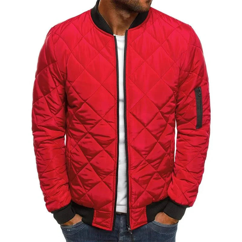 AURA LANE | CHAQUETA BOMBER CASUAL DE ROMBOS