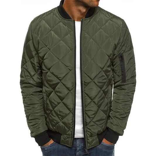 AURA LANE | CHAQUETA BOMBER CASUAL DE ROMBOS