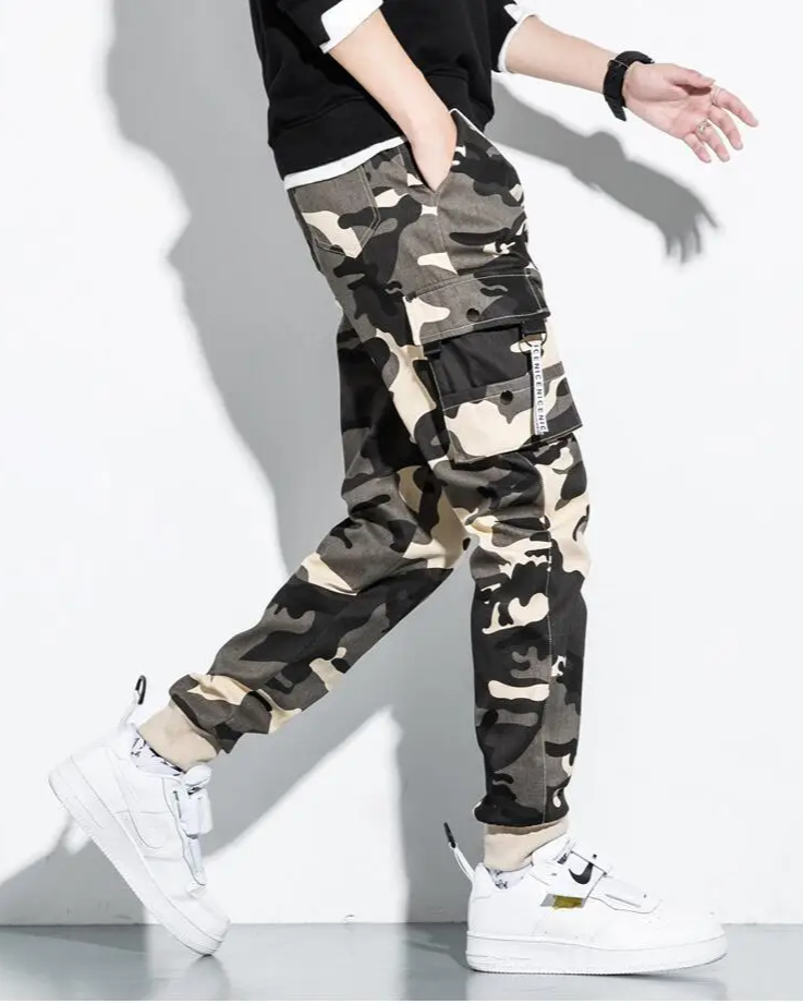 AURA LANE | PANTALÓN CARGO CAMUFLAJE CASUAL HOMBRE