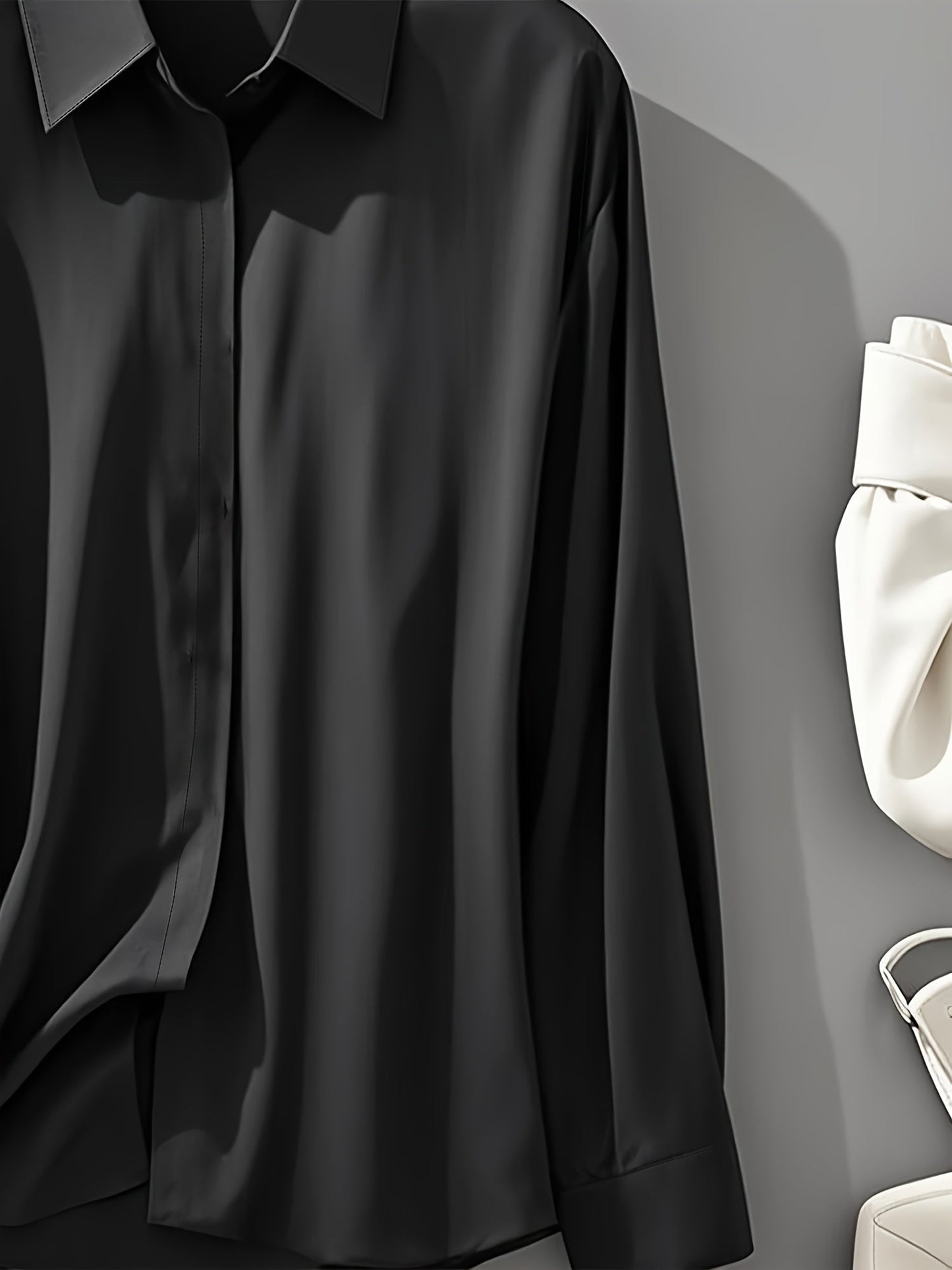 AURA LANE | CAMISA ELEGANTE DE MANGA LARGA CON CUELLO DE BOTONES