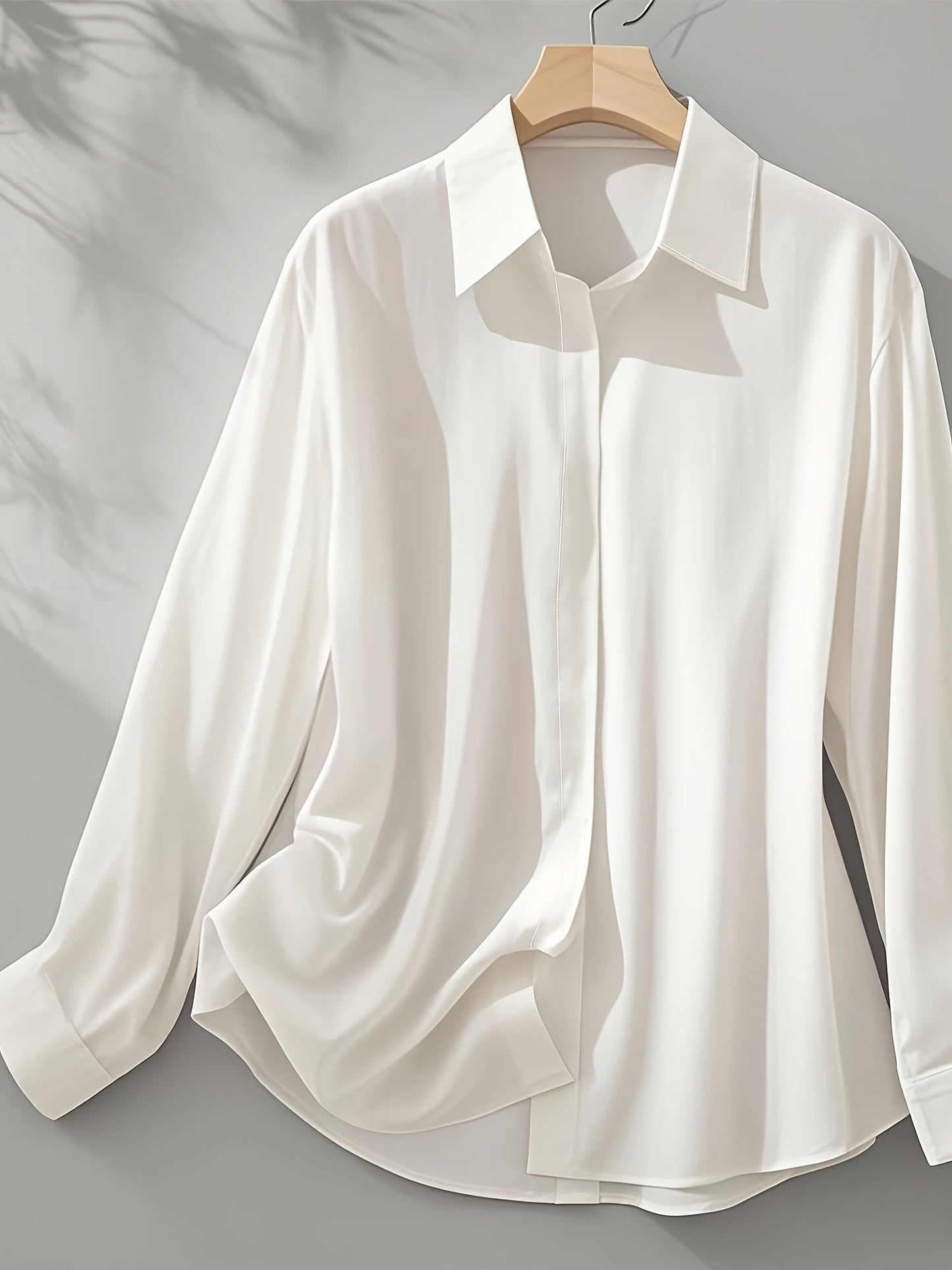 AURA LANE | CAMISA ELEGANTE DE MANGA LARGA CON CUELLO DE BOTONES