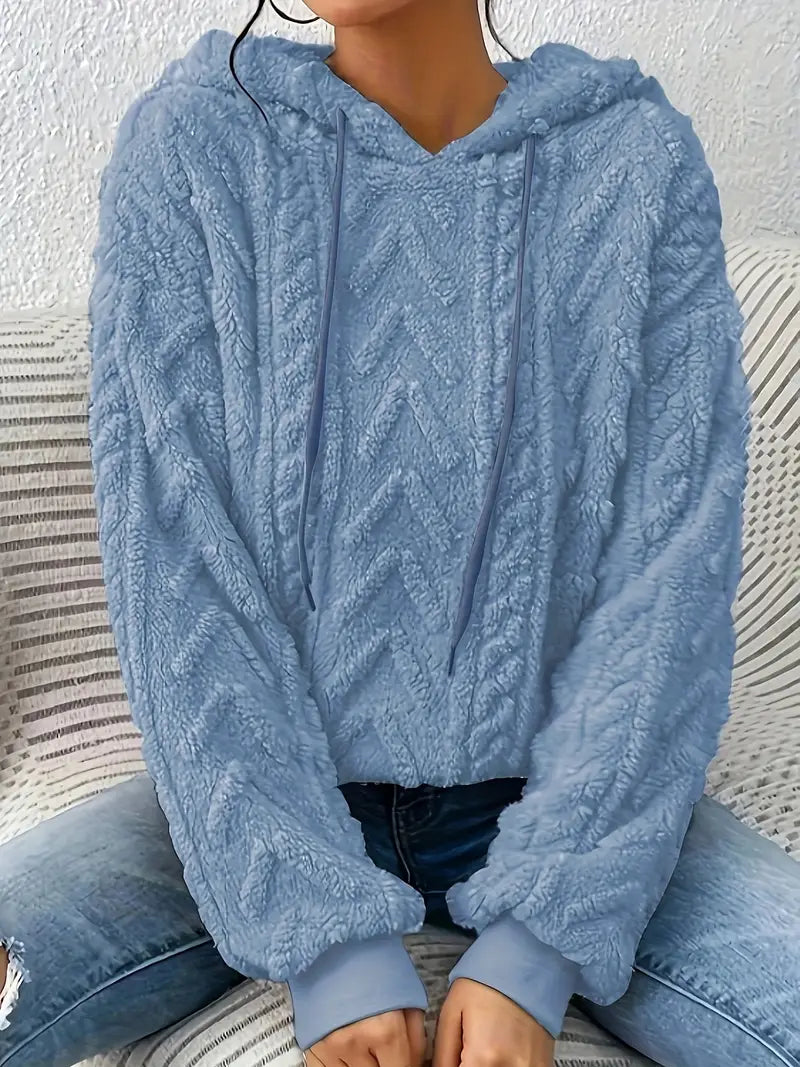 AURA LANE | SUÉTER CON CAPUCHA DE PUNTO CASUAL MUJER