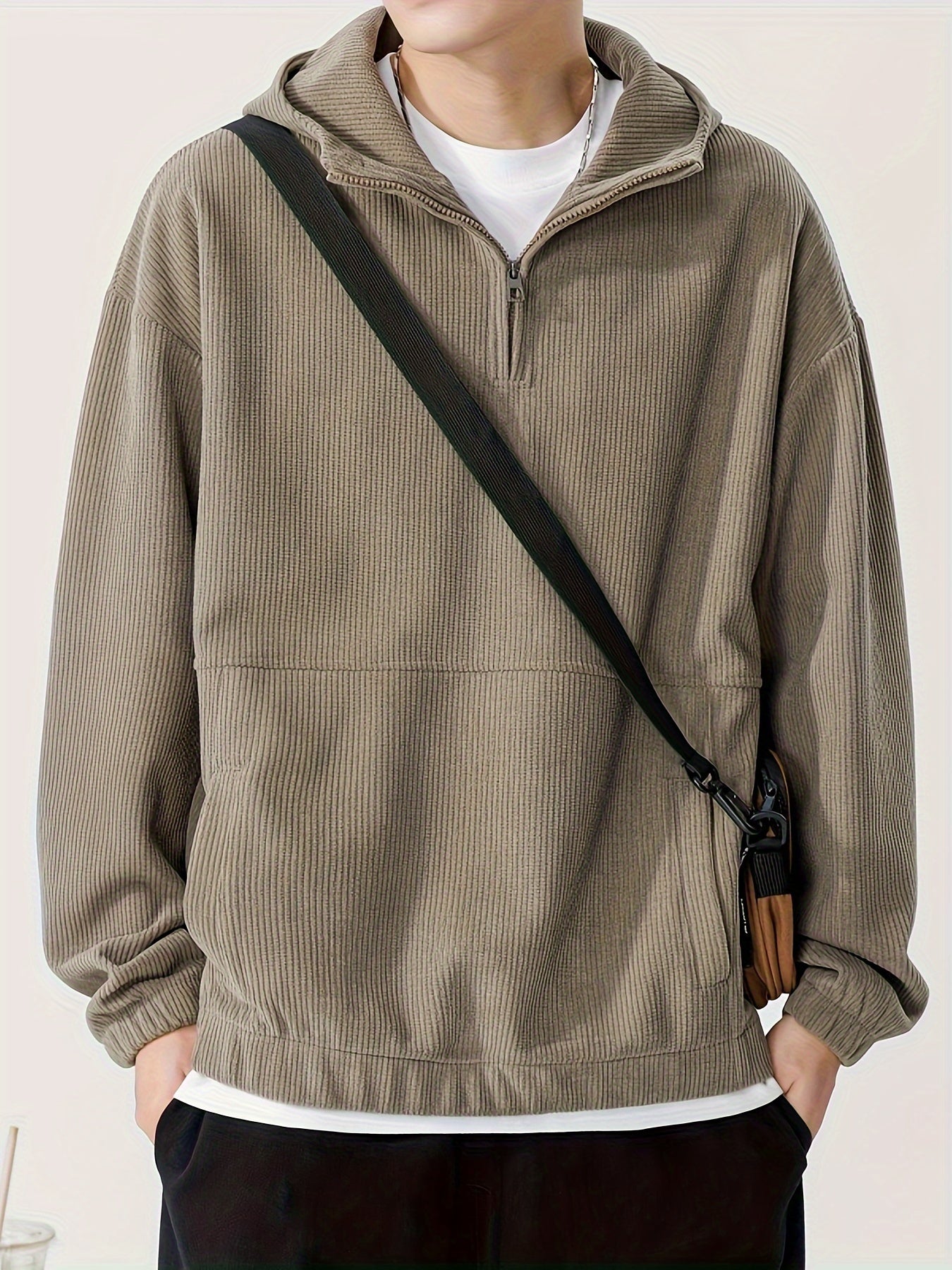 AURA LANE | SUDADERA CON CAPUCHA DE PANA CASUAL HOMBRE