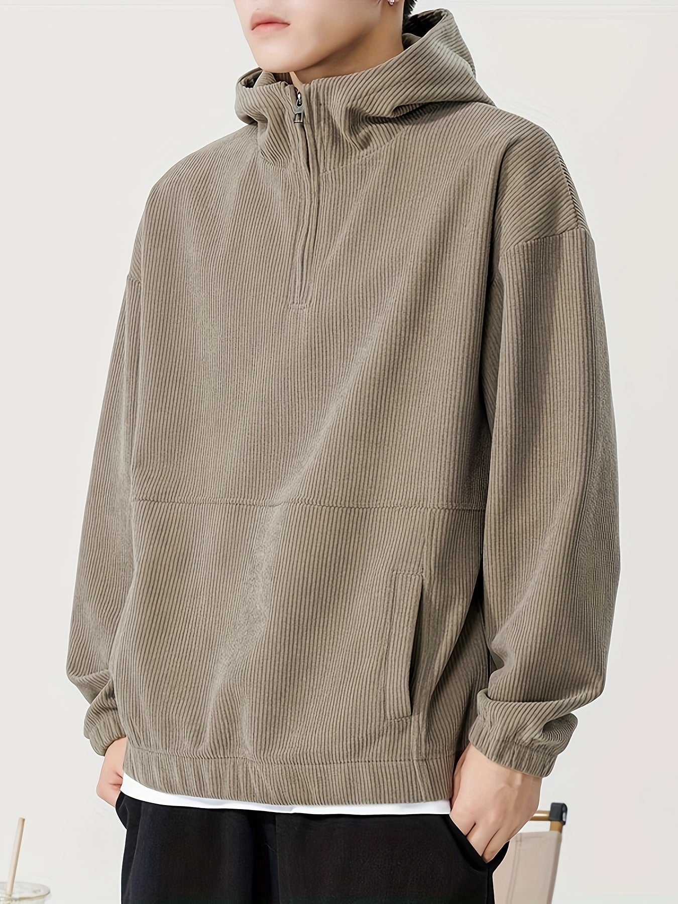 AURA LANE | SUDADERA CON CAPUCHA DE PANA CASUAL HOMBRE