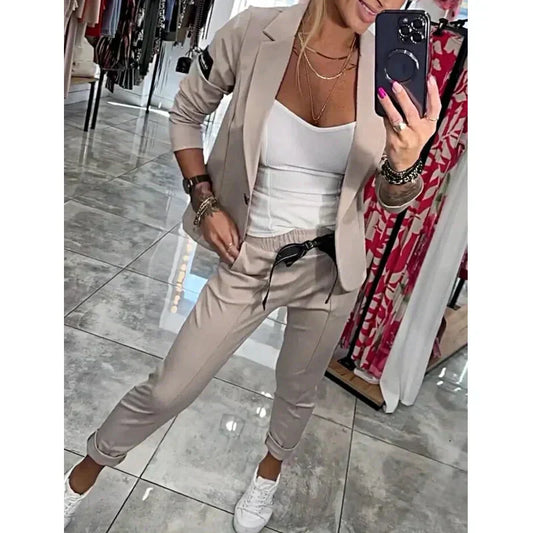 AURA LANE | TRAJE CASUAL DE MUJER ESPECIAL CON JUNTO DE 2 PIEZAS BLAZER + PANTALÓN